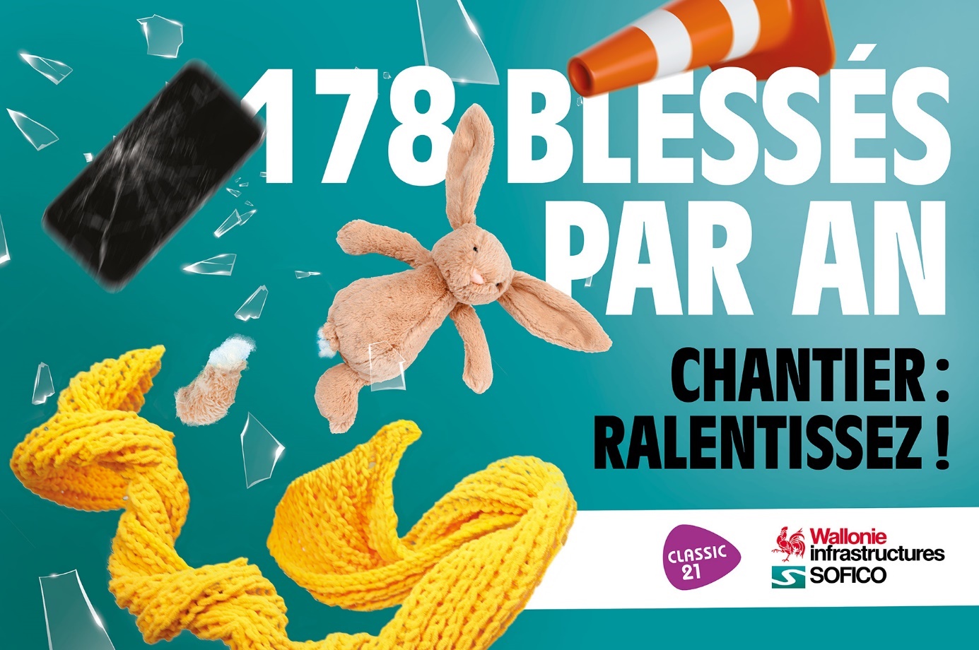 Près de 180 blessés recensés par an en moyenne sur les chantiers autoroutiers wallons