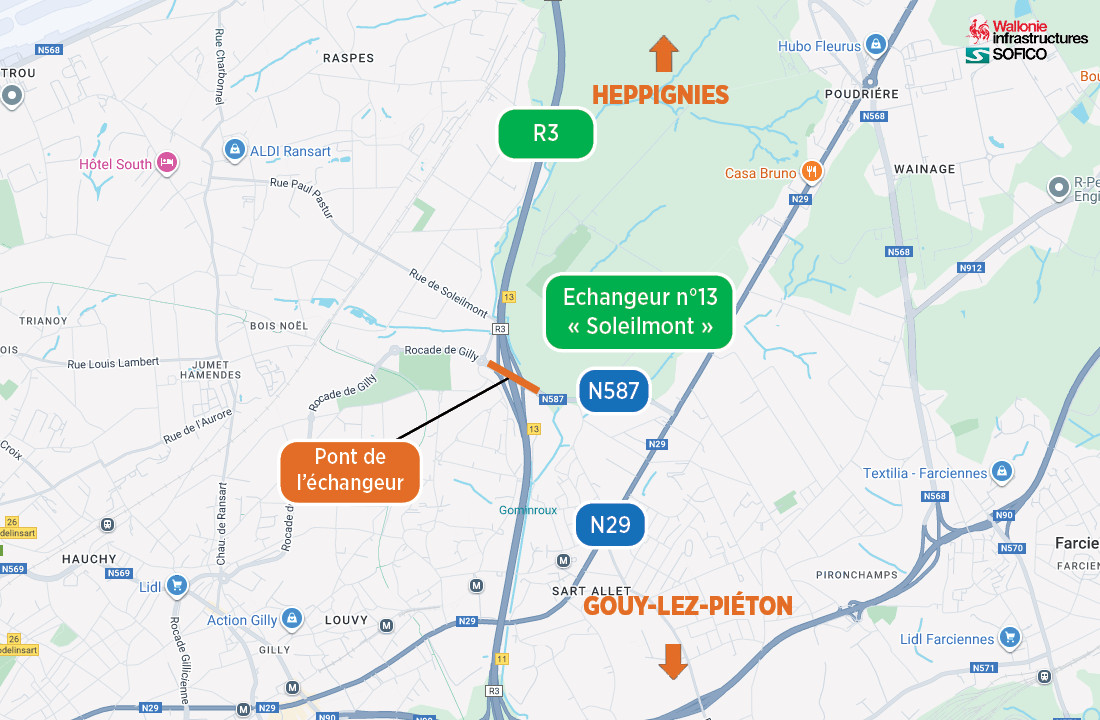 R3: Soucis de circulation au niveau de l’échangeur « Soleilmont »