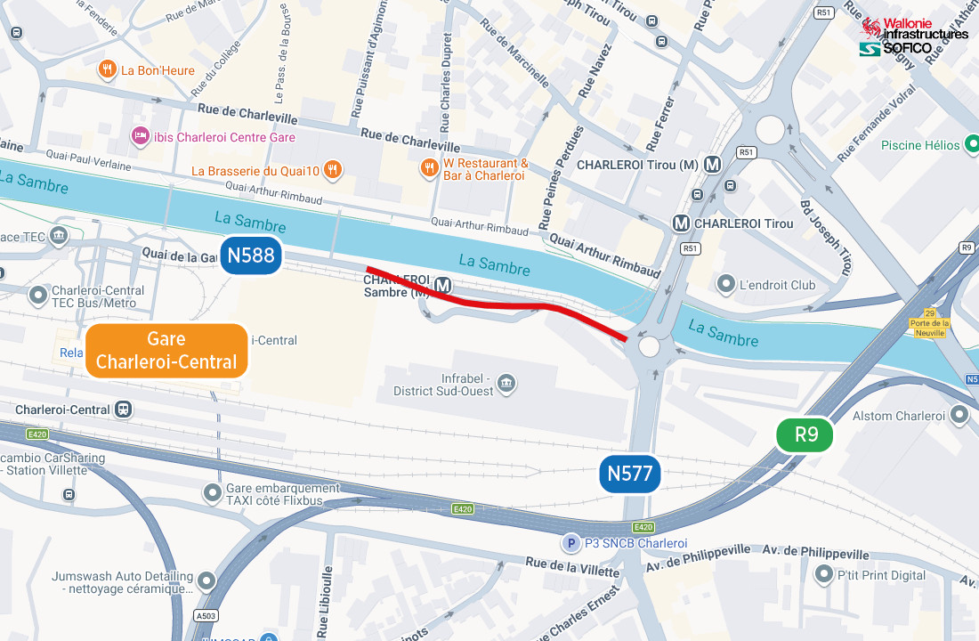 Réhabilitation des revêtements du quai de la Gare de Charleroi-Central