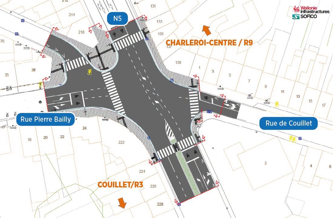 Marcinelle : Le carrefour à l'entrée sud de Charleroi va être modernisé