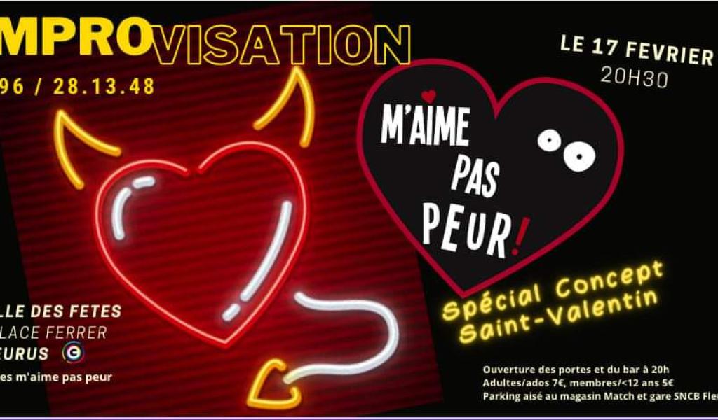 Fleurus: une soirée d’improvisation dont le thème sera la Saint-Valentin