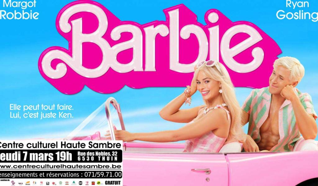Le film Barbie de Greta Gerwig sera diffusé gratuitement au Centre Culturel de Thuin