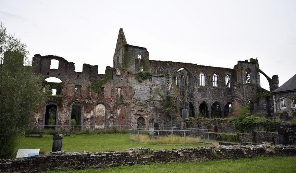 Le chantier de rénovation de l'Abbaye d'Aulne à l'arrêt à cause... d'un faucon pèlerin