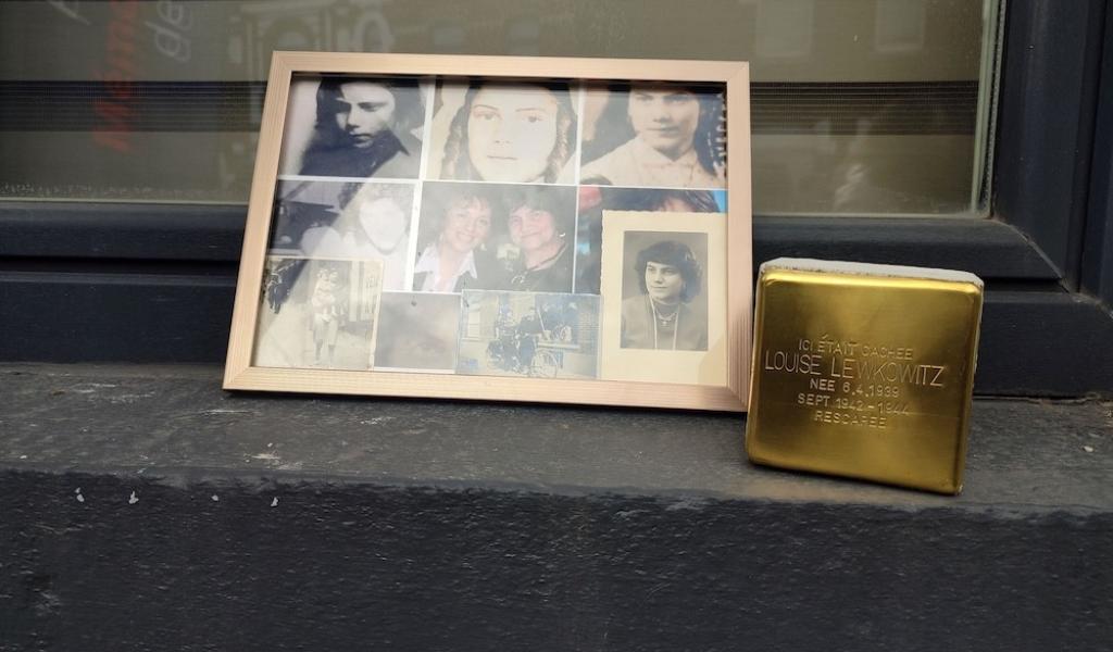 Pose d'un pavé de la mémoire à Lodelinsart pour une enfant cachée durant la guerre