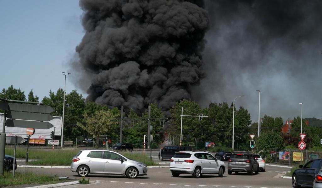 Important incendie sur le site de Tibi à Couillet