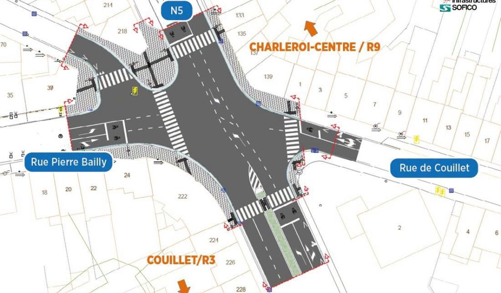 Marcinelle : Le carrefour à l'entrée sud de Charleroi va être modernisé