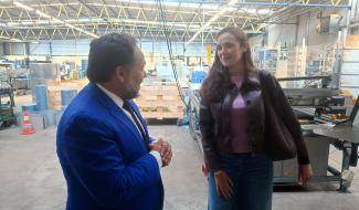 La ministre Eleonore Simonet en visite au sein de l'entreprise Gilo à Heppignies