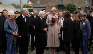 Le président italien, le roi Philippe et la reine Mathilde en visite au Bois du Cazier