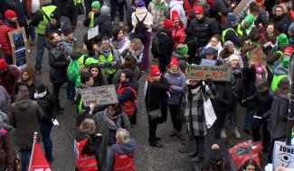 Grève nationale: Importante mobilisation des services publics à Charleroi