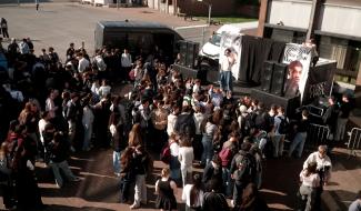 Le rappeur de la région Tussy s'est produit à l'Athénée Royal Louis Delattre de Fontaine-l'Évêque