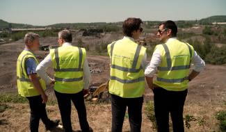 Charleroi : visite ministérielle sur le chantier du Quartier du Futur de la Défense qui a officiellement démarré