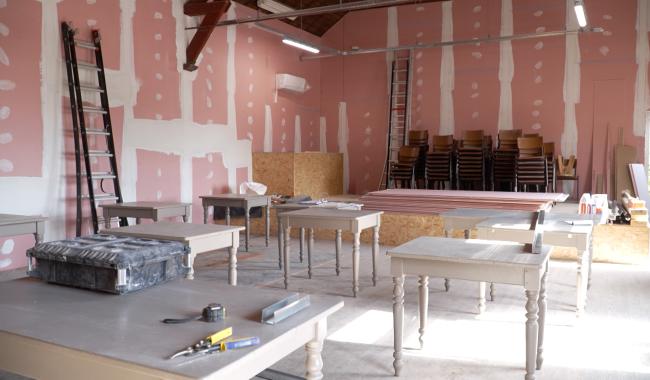 Goutroux :bientôt la fin des travaux pour le pôle culturel du théâtre Aux 3 Coups