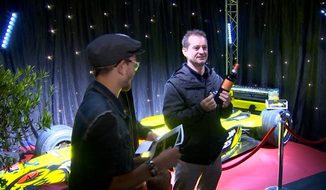 L'ancien pilote de F1 Jarno Trulli, a posé sa monoplace à Forchies-la-Marche