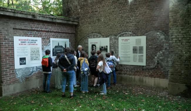 Hommage aux résistants de la Seconde Guerre mondiale sur le site du Tir à Marcinelle