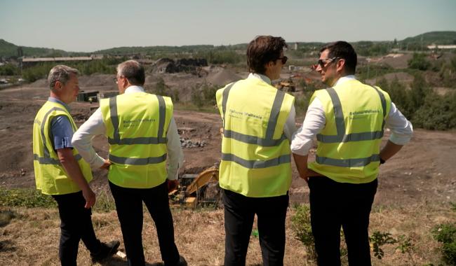 Charleroi : visite ministérielle sur le chantier du Quartier du Futur de la Défense qui a officiellement démarré