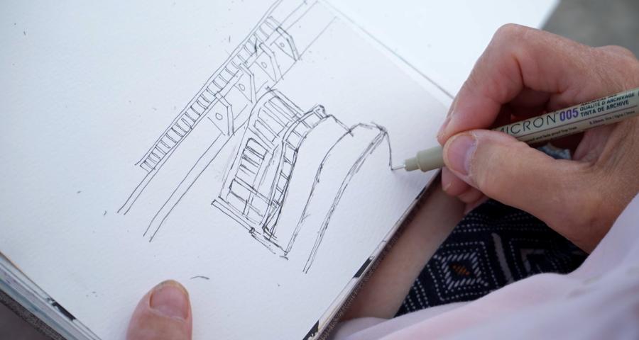 L'urban sketching s'est invité au chantier naval lupipontain