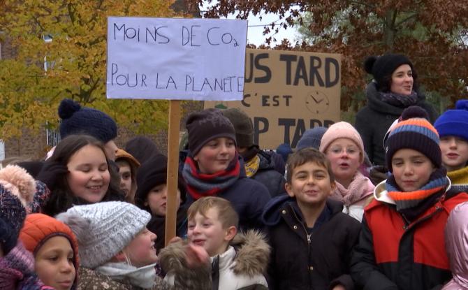 L'école Saint-François d'Auvelais organise un rassemblement pour le climat 