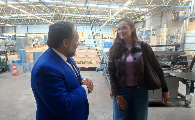 La ministre Eleonore Simonet en visite au sein de l'entreprise Gilo à Heppignies