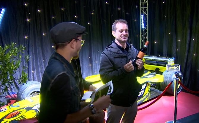 L'ancien pilote de F1 Jarno Trulli, a posé sa monoplace à Forchies-la-Marche