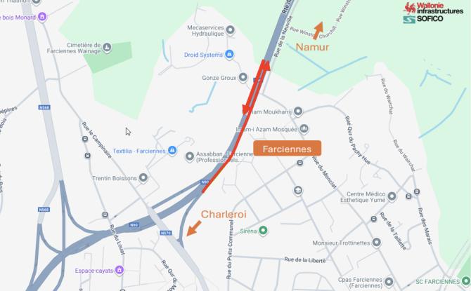 Farciennes : Chantier sur la N90 à partir de lundi prochain