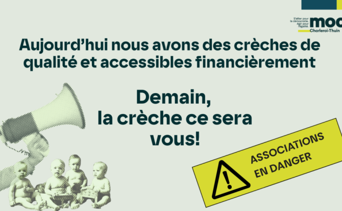 Action de soutien au secteur de la petite enfance le 1er avril à Charleroi