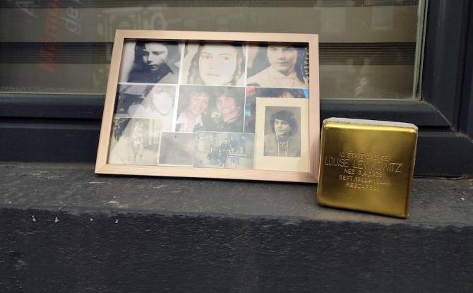 Pose d'un pavé de la mémoire à Lodelinsart pour une enfant cachée durant la guerre